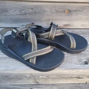Chaco Z Cloud Sandals Men Size 11 Hiking Strappy Shoe Green Brown Walking Vibram